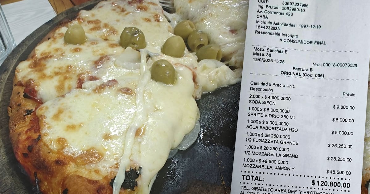 Un almuerzo en El Cuartito que duele: $120.800 por pizzas y gaseosas en pleno centro porteño
